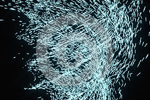 High speed vortex particles, 3d rendering