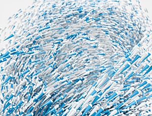 High speed vortex particles, 3d rendering