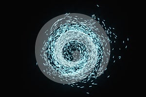 High speed vortex particles, 3d rendering