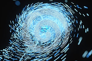 High speed vortex particles, 3d rendering