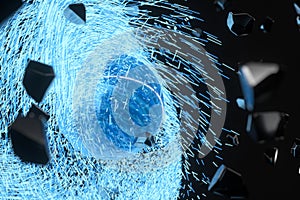 High speed vortex particles, 3d rendering