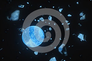 High speed vortex particles, 3d rendering