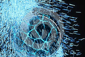 High speed vortex particles, 3d rendering