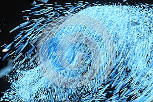 High speed vortex particles, 3d rendering