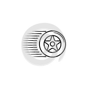 high-speed wheel icon. Element of racing for mobile concept and web apps icon. Thin line icon for website design and development,