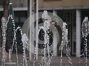 High splashing water from a fountain.