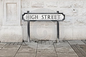 High Street road sign