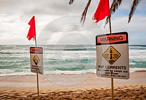 High surf warnings at Sunset Beach.