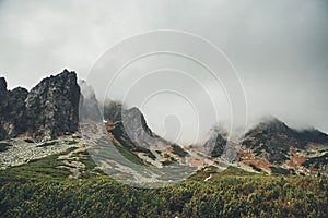 Pohľad na Vysoké Tatry, Mlynická dolina, Slovensko