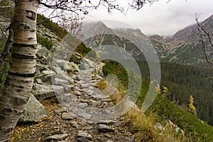 High Tatra mountains in Slovakia in autumn.