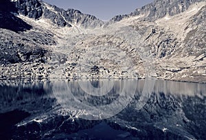 High Tatras - Large Spis Lake with typical mirroring on the water surface