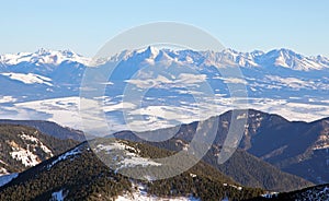 High Tatras from Low Tatras, Slovakia