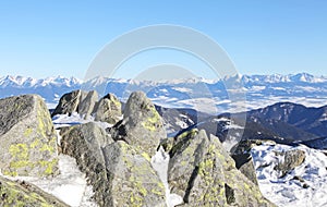 High Tatras from Low Tatras, Slovakia