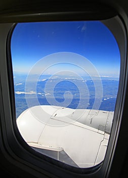 High Tatras mountains from airplane, Slovakia