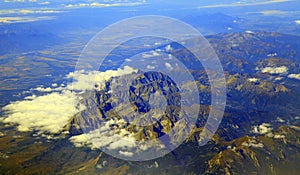 High Tatras mountains from airplane, Slovakia