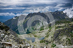 High tatras mountains with cloudy atmosphere, Slovakia