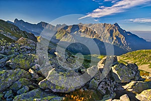 High Tatras mountains from Hladky Stit mountain in High Tatras