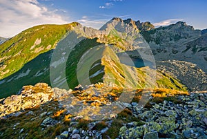 High Tatras mountains from Hladky Stit mountain in High Tatras