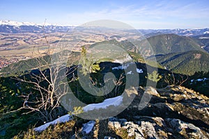 High Tatras mountains and Liptov valley from Poludnica hill