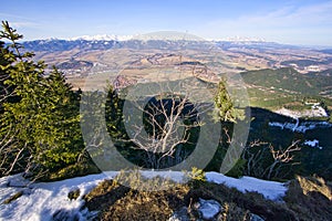 High Tatras mountains and Liptov valley from Poludnica hill