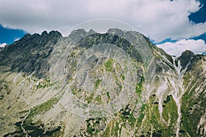 Vysoké Tatry na Slovensku z pohledu dronu.