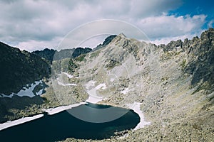 Vysoké Tatry na Slovensku z pohledu dronu.