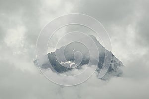 High Tatras peak in mist