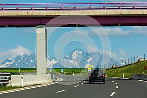 High Tatras spring view from autobahn