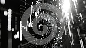 High-tech abstract digital data grid with glowing patterns