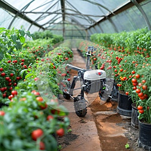 High tech agriculture Robotics revolutionize gardening, planting, and harvesting vegetables