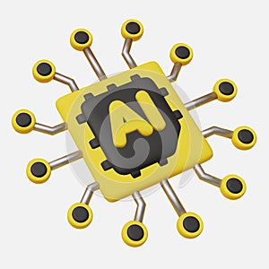 High-tech artificial intelligence processor icon for future innovation, digital transformation, and smart technology solutions