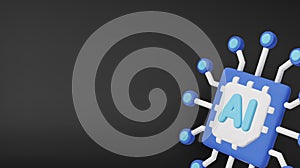 High-tech artificial intelligence processor icon for future innovation, digital transformation, and smart technology solutions