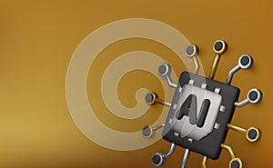 High-tech artificial intelligence processor icon for future innovation, digital transformation, and smart technology solutions