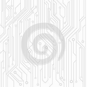 High-tech background of white color from a computer board with connectors of gray color. Computer circuit. Vector illustration