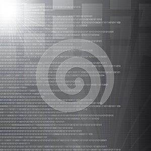 High tech binary number abstract silver background