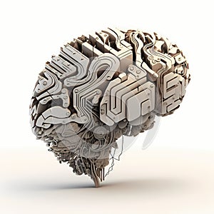 High Tech Brain Robot. Generative AI