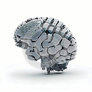 High Tech Brain Robot. Generative AI
