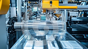 High-Tech CNC Machine Milling Process in Modern Manufacturing Facility with Focus on Metal Workpiece and Precision Equipment in