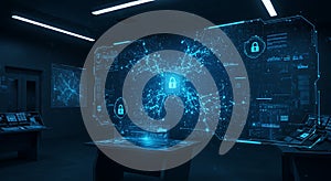 Cybersecurity Command Center with Secure Network Visualization.