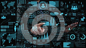 High-Tech Communication Network Interface with Data Visualization and Analytics Displaying Interconnected Global