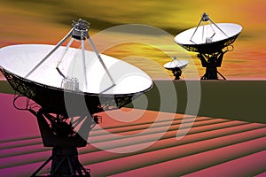 High Tech Communication Satellite Technology Electronic Connectivity Information Data Binary Code