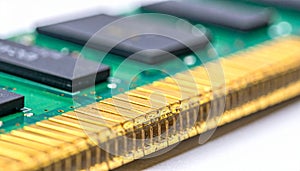 High-Tech Computer RAM Memory Module Close-Up