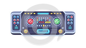 High-Tech Control Console Sci-Fi Interface Design, vector design Generative AI