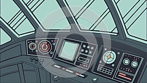 High-Tech Control Room Console Vector Illustration, vector design Generative AI