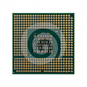 High-Tech CPU Processor with Gold Pins Isolated