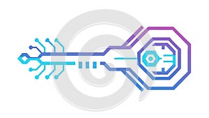 High-Tech Cyber Key, Secure Network Access, vector design Generative AI
