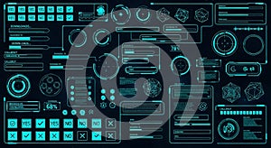 Futuristic Digital Interface with Data Visualization and Control Panels