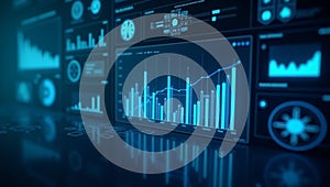 Futuristic Data Dashboard with Infographics