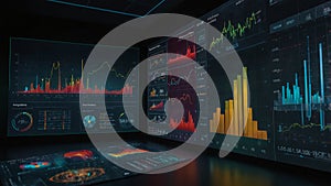High-Tech Data Analytics Dashboard with Graphs