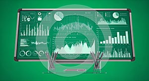 Digital Data Analytics Dashboard with Charts and Graphs for Business Intelligence